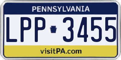 PA license plate LPP3455