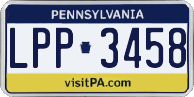 PA license plate LPP3458