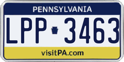 PA license plate LPP3463