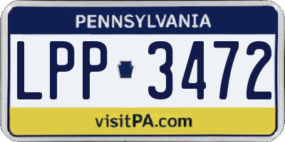 PA license plate LPP3472