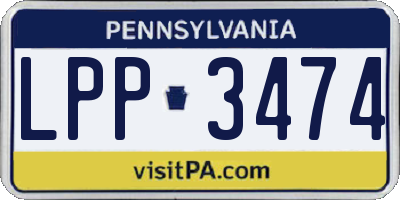 PA license plate LPP3474