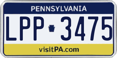 PA license plate LPP3475