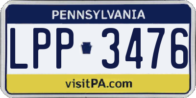PA license plate LPP3476