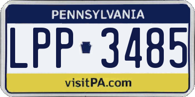 PA license plate LPP3485