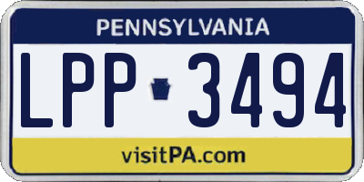 PA license plate LPP3494