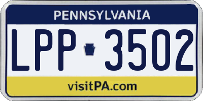 PA license plate LPP3502