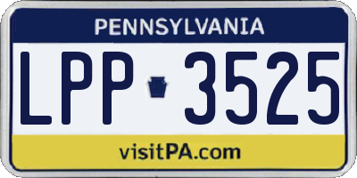 PA license plate LPP3525