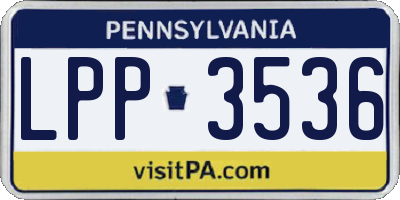 PA license plate LPP3536