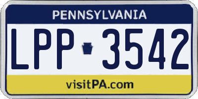 PA license plate LPP3542