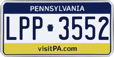 PA license plate LPP3552