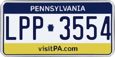 PA license plate LPP3554