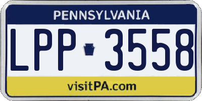 PA license plate LPP3558