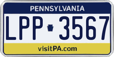 PA license plate LPP3567