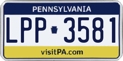 PA license plate LPP3581