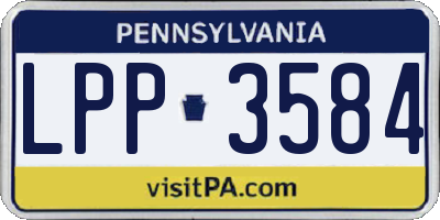 PA license plate LPP3584
