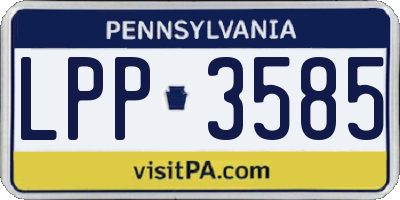 PA license plate LPP3585