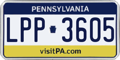 PA license plate LPP3605