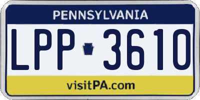 PA license plate LPP3610