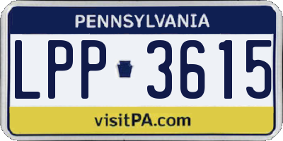 PA license plate LPP3615