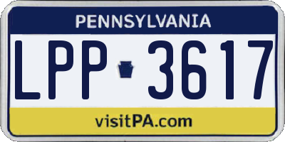 PA license plate LPP3617