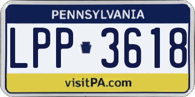 PA license plate LPP3618