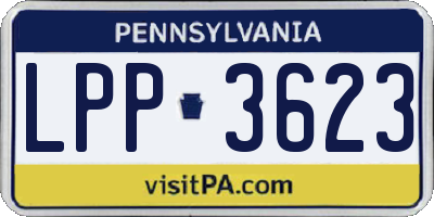 PA license plate LPP3623