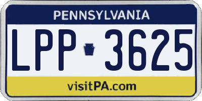 PA license plate LPP3625