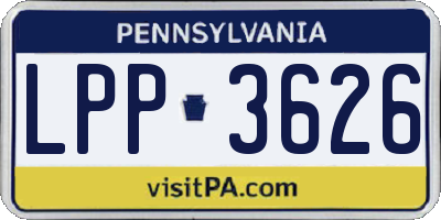 PA license plate LPP3626