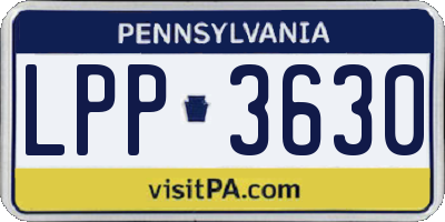 PA license plate LPP3630