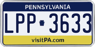 PA license plate LPP3633