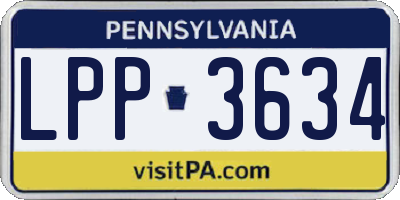 PA license plate LPP3634