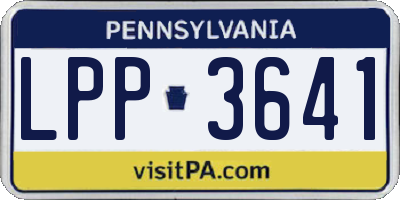 PA license plate LPP3641