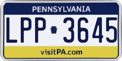 PA license plate LPP3645