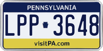 PA license plate LPP3648