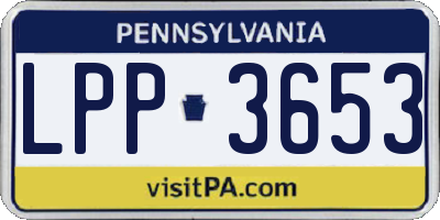 PA license plate LPP3653