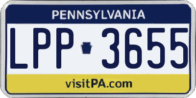 PA license plate LPP3655