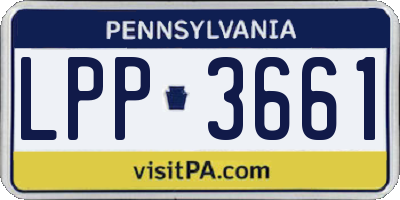 PA license plate LPP3661
