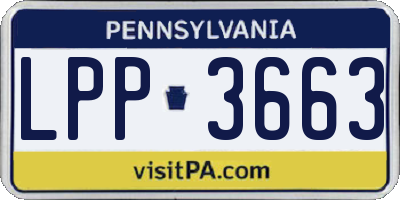 PA license plate LPP3663