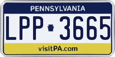 PA license plate LPP3665