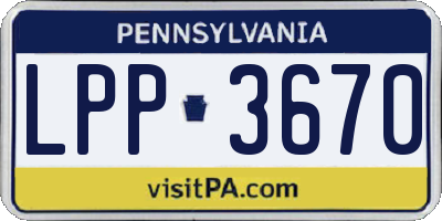 PA license plate LPP3670