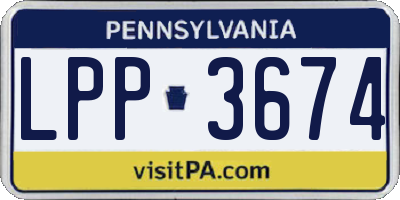 PA license plate LPP3674