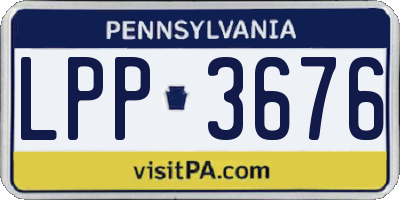 PA license plate LPP3676