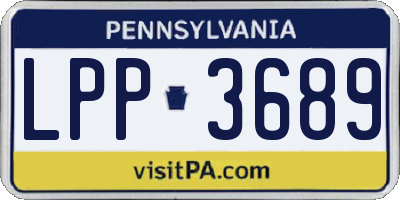 PA license plate LPP3689