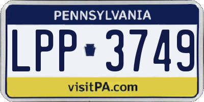 PA license plate LPP3749