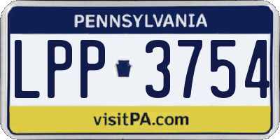 PA license plate LPP3754