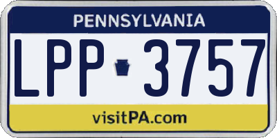 PA license plate LPP3757