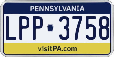PA license plate LPP3758