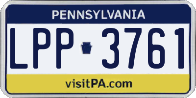 PA license plate LPP3761