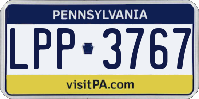 PA license plate LPP3767