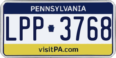 PA license plate LPP3768